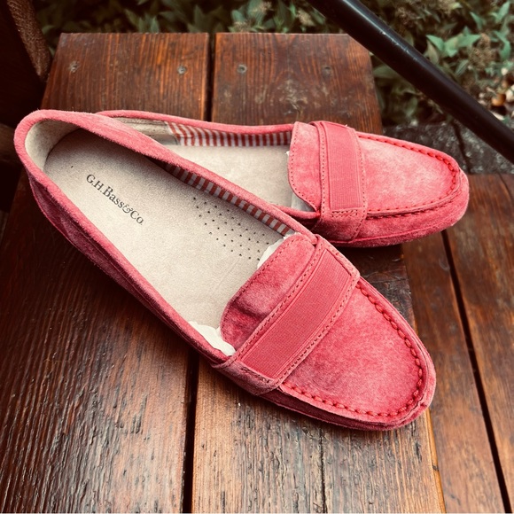 GH BASS & CO CORAL PINK BECKY SUEDE LEATHER LOAFERS SIZE 7  NEW - Picture 11 of 11